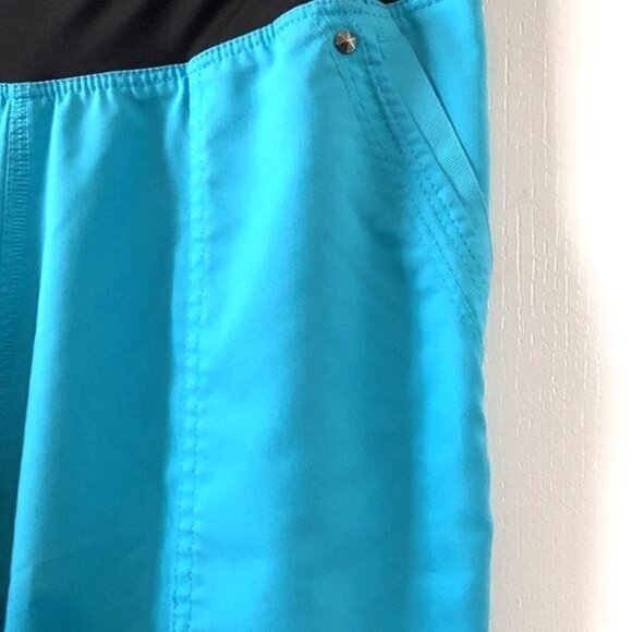 Purple Label Yoga Turquoise Scrub Pants XS Elastic Waist Womens Lightweight Stre - Picture 4 of 10